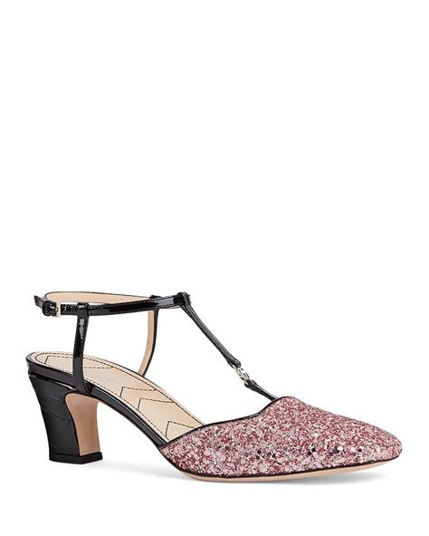 Gucci Women's T Strap Embellished High Heel Pumps